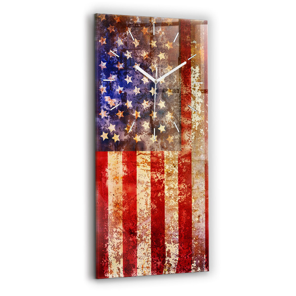 Négyszögletes üvegóra Amerikai zászló vintage stílusban