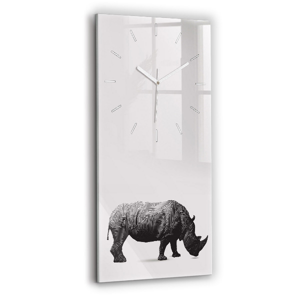 Téglalap alakú üvegóra Rhinoceros line art
