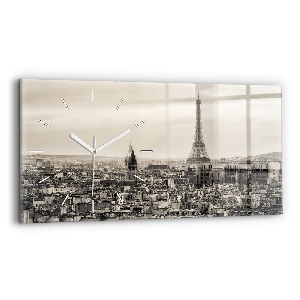 Vízszintes üvegóra Párizsi tájkép panorámája