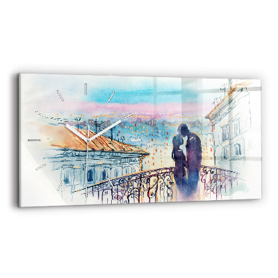 Vízszintes üvegóra Emberek akvarellen