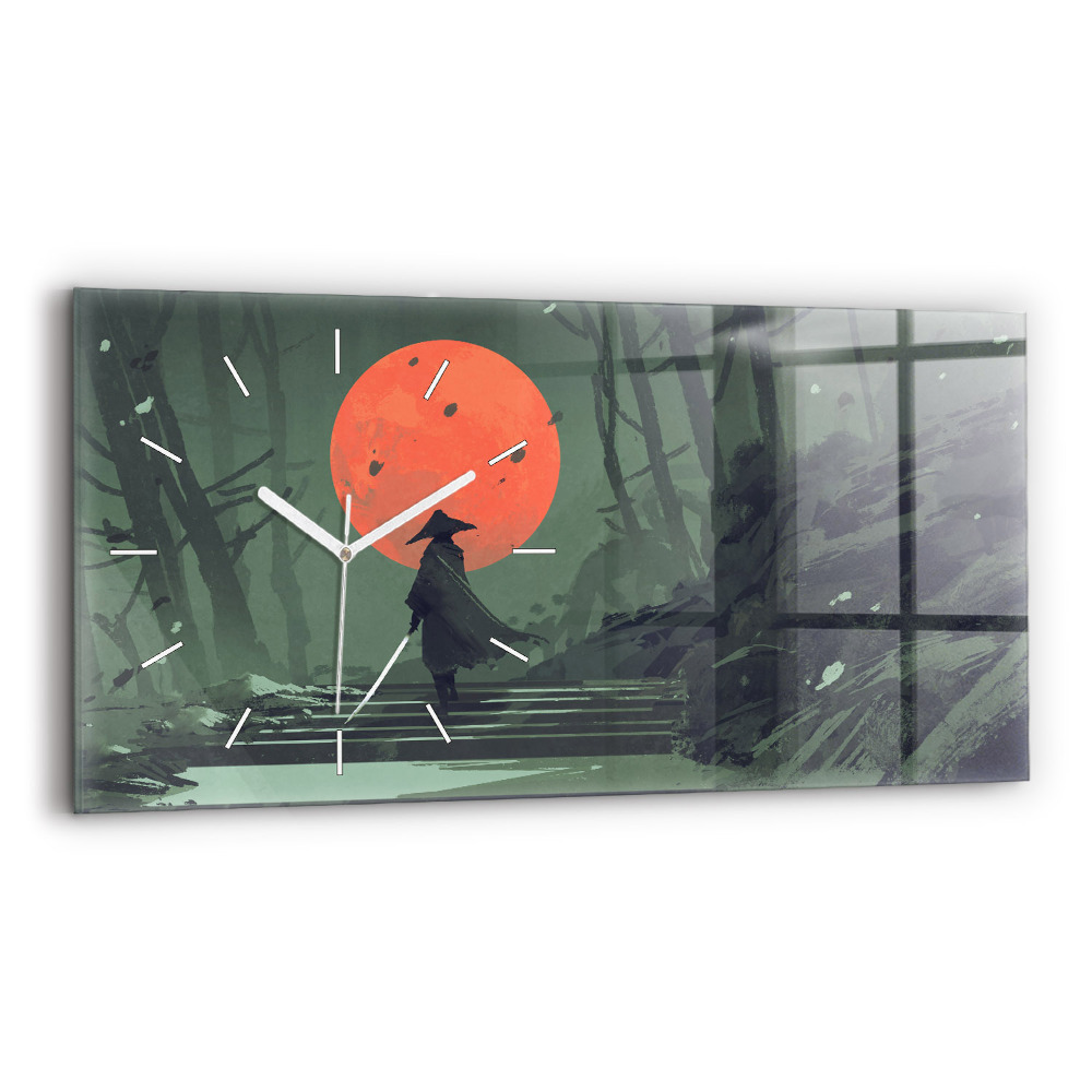 Vízszintes üvegóra Szamurájok az erdőben