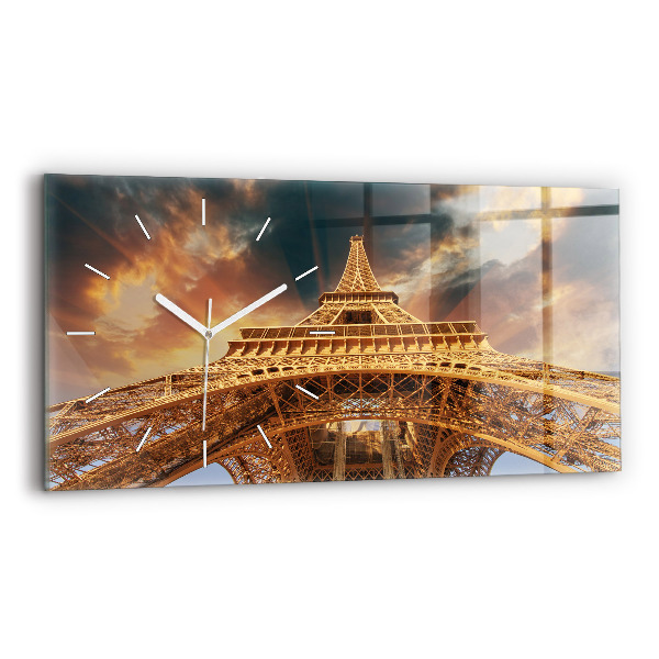 Vízszintes üvegóra Eiffel-torony a napsütésben