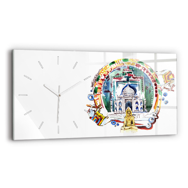Vízszintes üvegóra Buddha festmény egy templomban