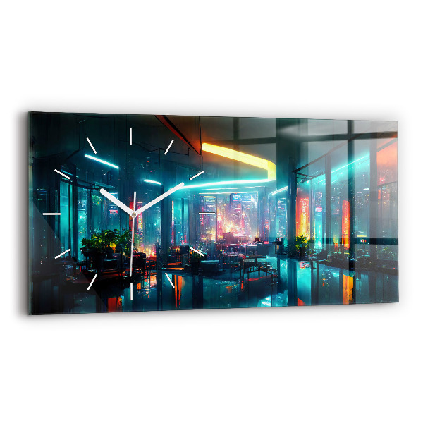 Üvegóra vízszintesen Város cyberpunk stílusban