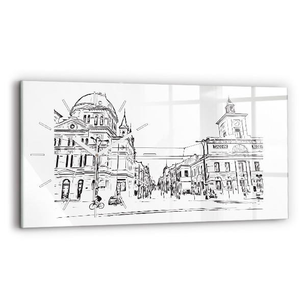Vízszintes üvegóra Illusztráció a város Poznan