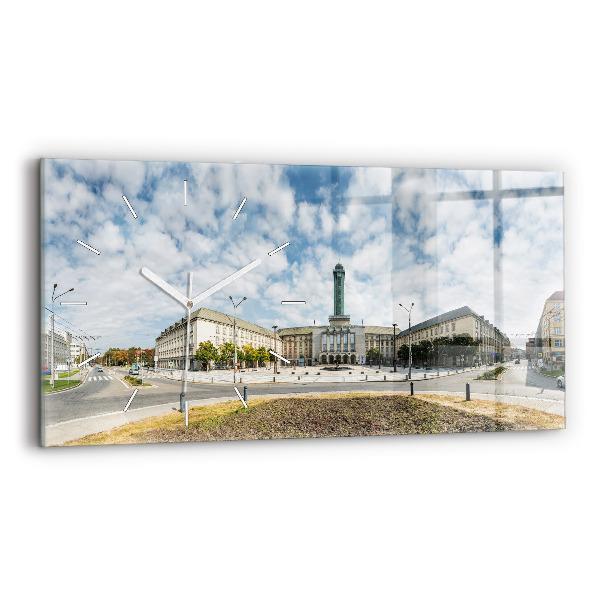 Üvegóra vízszintesen Ostrava panorámája