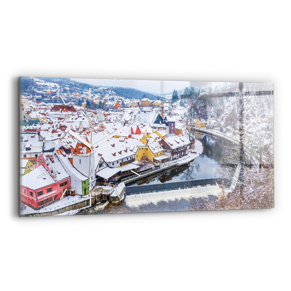 Üvegóra vízszintesen Panoráma egy város télen