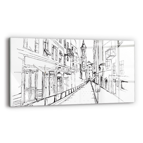 Vízszintes üvegóra Városrajz Provence