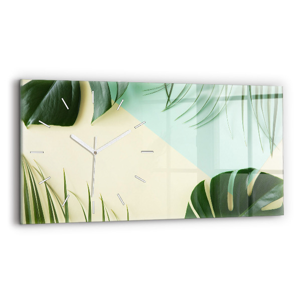 Üvegóra vízszintesen Monstera levelek