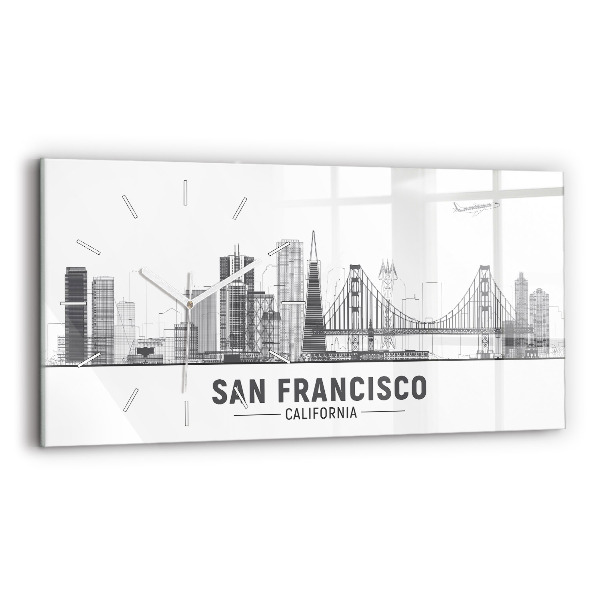 Vízszintes üvegóra San Francisco látképe