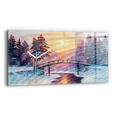 Üvegóra vízszintesen Karácsonyfa és híd