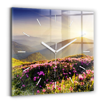 Szögletes üvegóra Hegyi táj