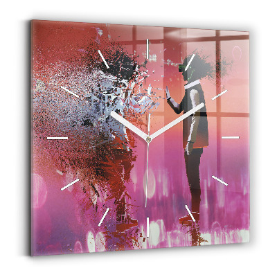 Szögletes üvegóra Cyberspace