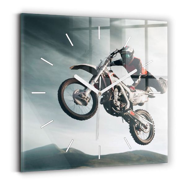 Szögletes fali üvegóra Motorkerékpár Adrenalin stílus