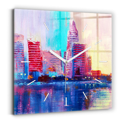 Szögletes fali üvegóra Felhőkarcolók absztraktja