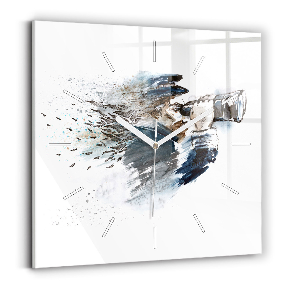 Szögletes üvegóra Kapitány távcsővel