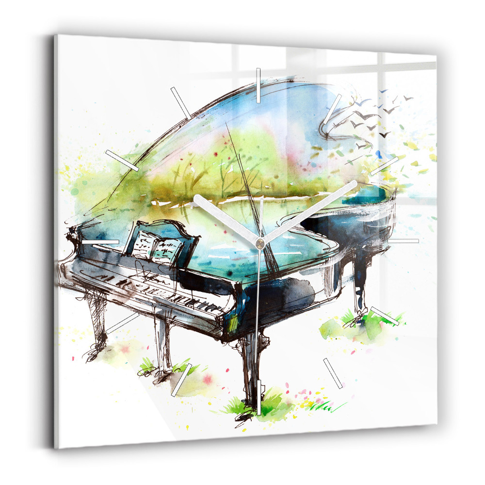 Szögletes fali üvegóra A 4 évszak illusztrációja