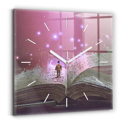 Szögletes fali üvegóra Könyv absztrakció