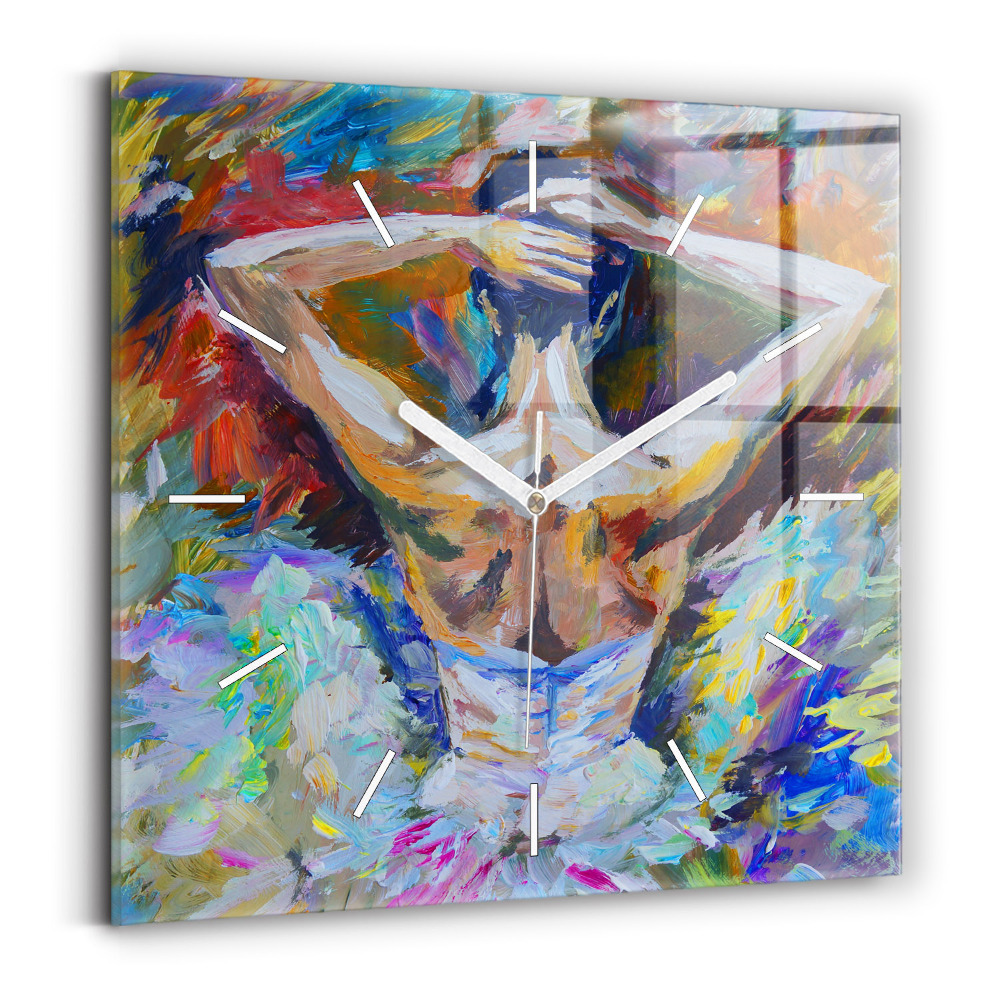 Szögletes üvegóra Festett balerina