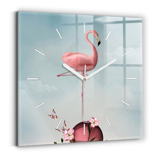 Szögletes üvegóra Szürrealista flamingó