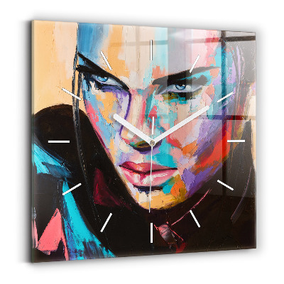 Szögletes fali üvegóra Női portré