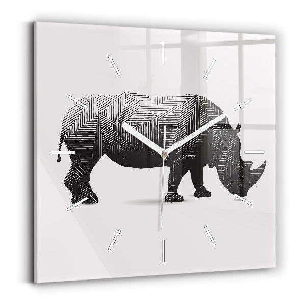 Szögletes üvegóra Rhinoceros line art