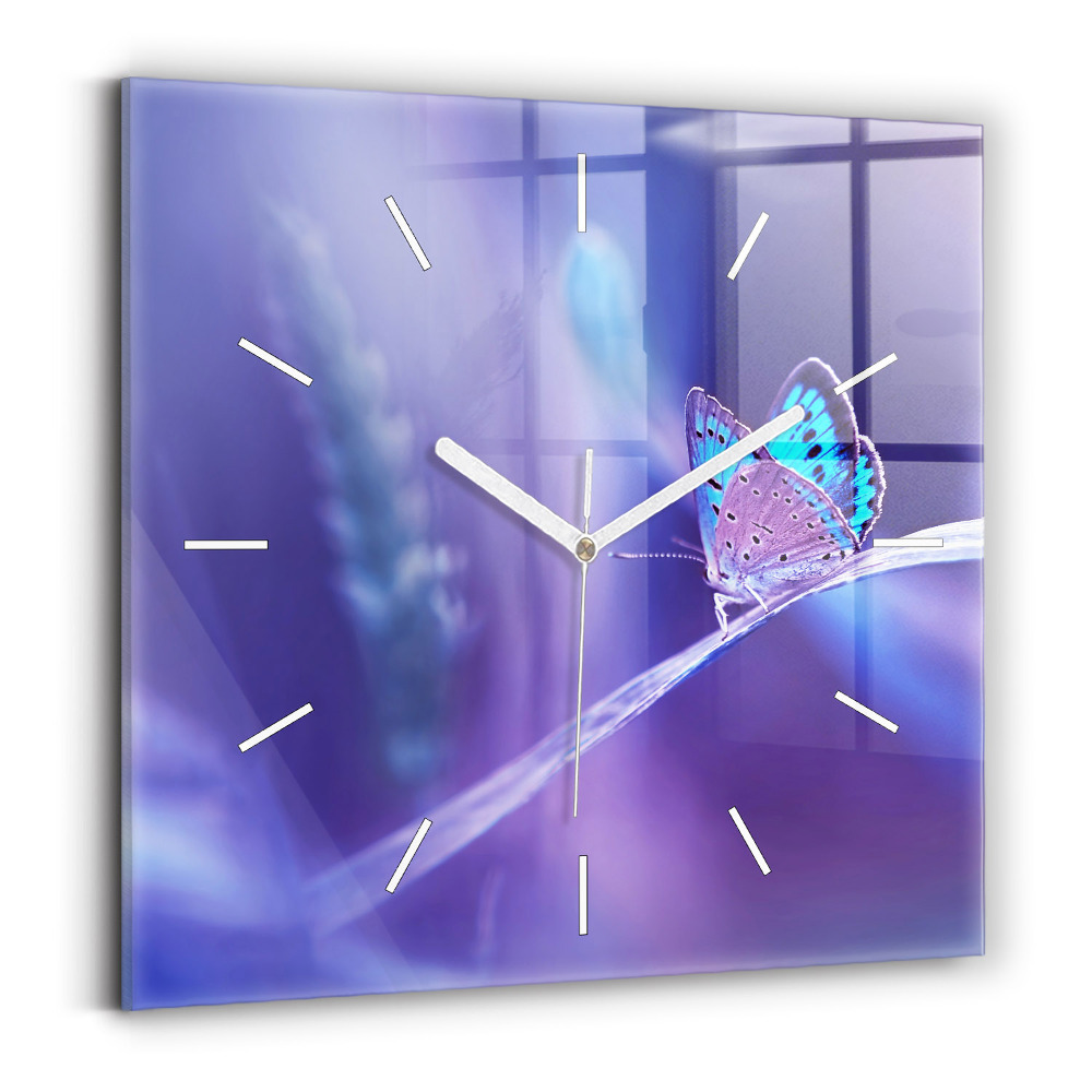 Szögletes üvegóra Pillangó a fűben