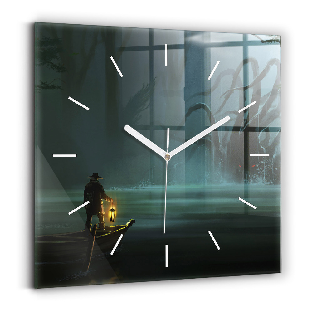 Szögletes fali üvegóra Ember és szörny a mocsárban