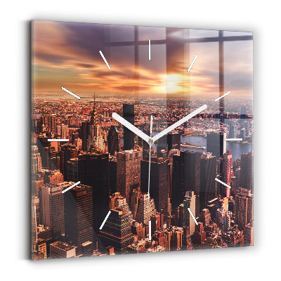 Szögletes fali üvegóra A város nyugati panorámája