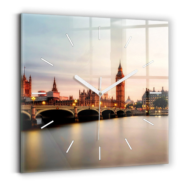 Szögletes fali üvegóra Big Ben londoni égbolt