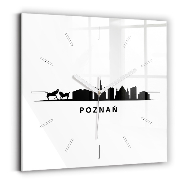 Szögletes üvegóra Poznani égbolt grafika