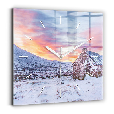 Szögletes üvegóra Házikó a hegyekben