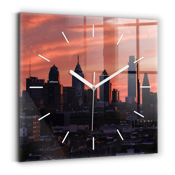Szögletes üvegóra Philadelphiai panoráma