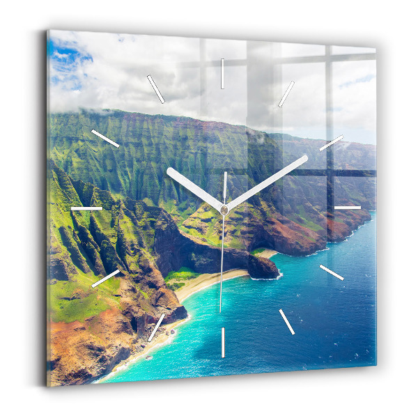 Szögletes fali üvegóra Tenger Hawaiin