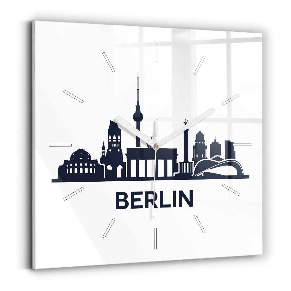 Szögletes üvegóra Berlin városának illusztrációja