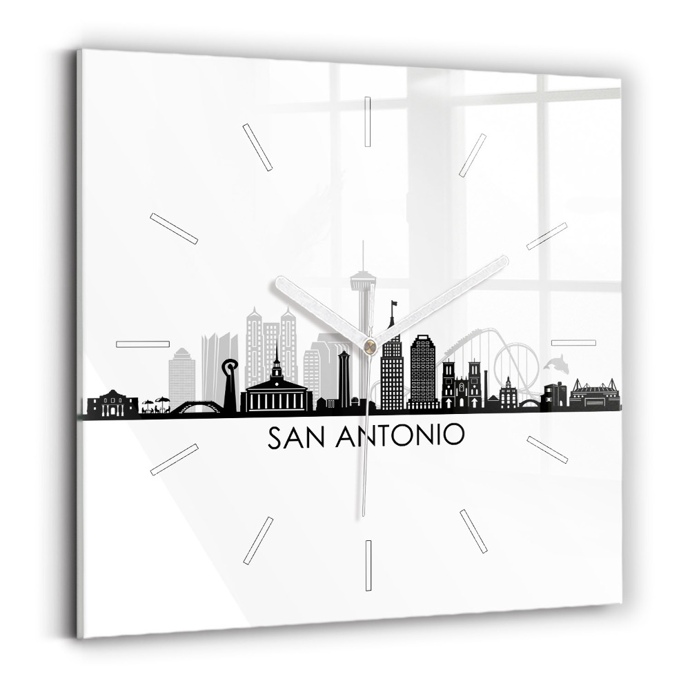Szögletes fali üvegóra San Antonio Texas városa