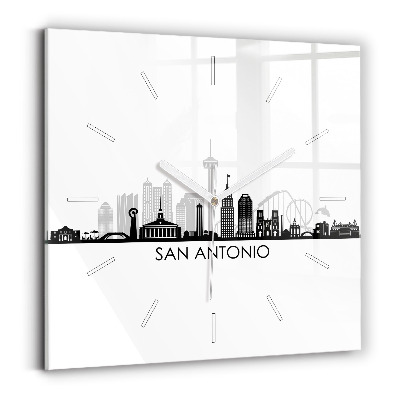 Szögletes fali üvegóra San Antonio Texas városa