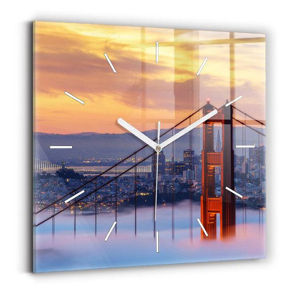 Szögletes fali üvegóra San Francisco híd