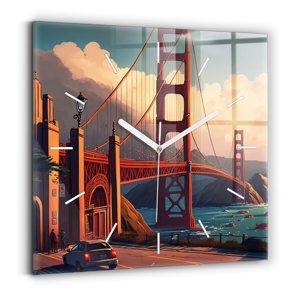 Szögletes fali üvegóra Híd San Franciscóban