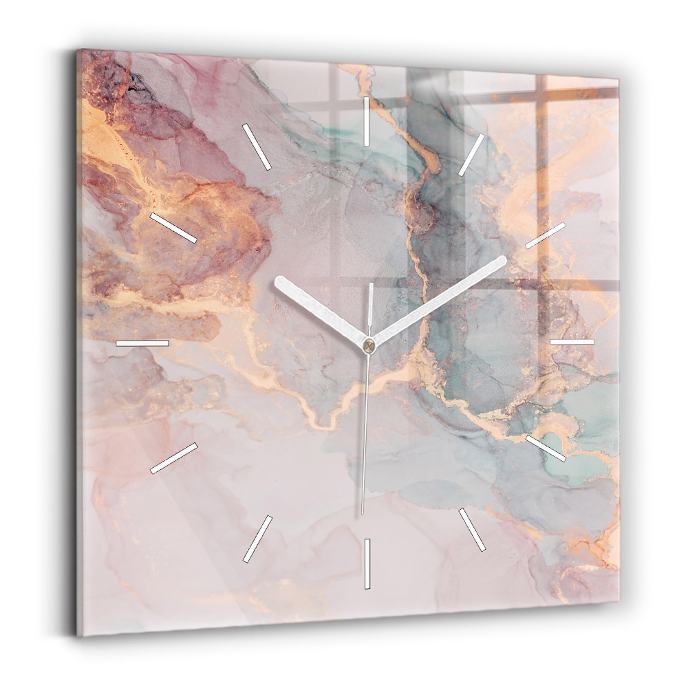 Szögletes üvegóra Márvány textúra