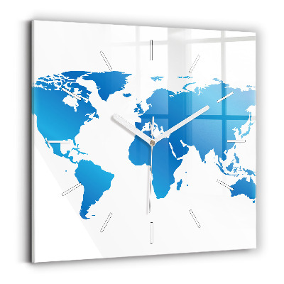 Szögletes fali üvegóra Világtérkép