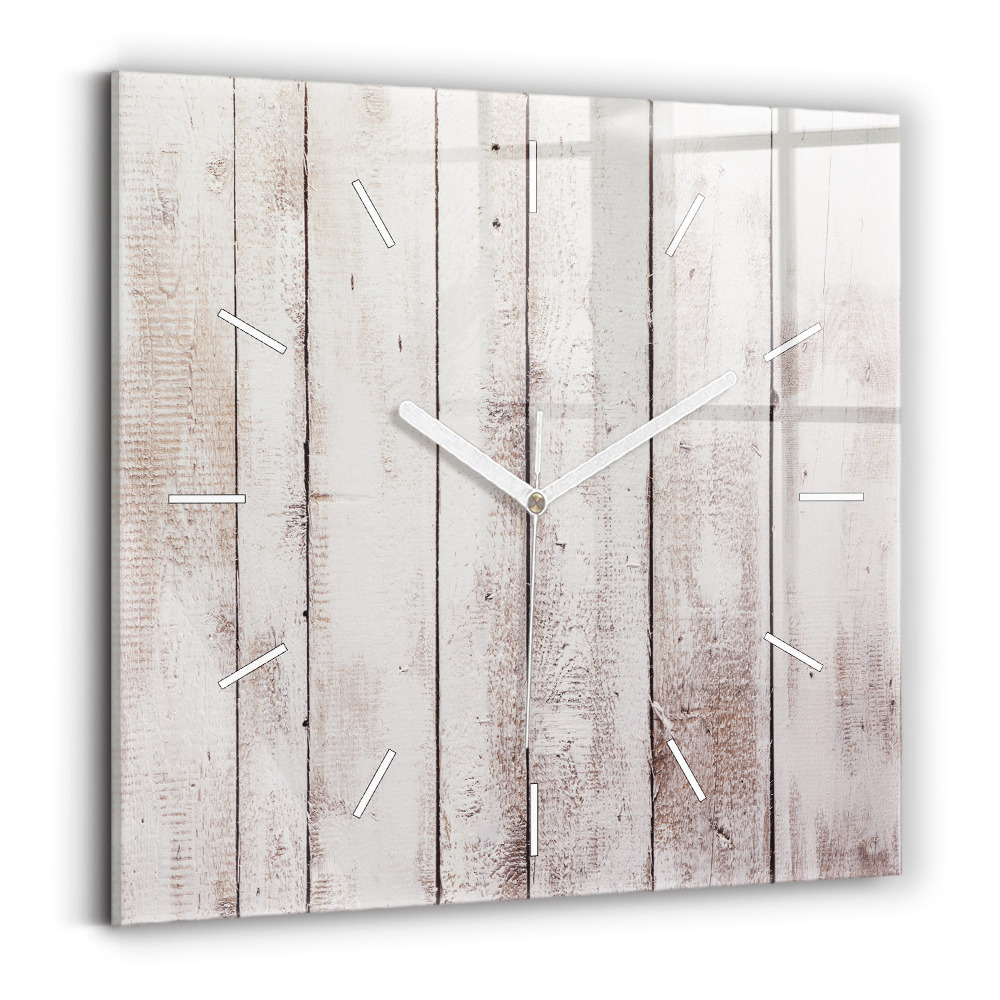 Szögletes fali üvegóra Világos fa deszkák