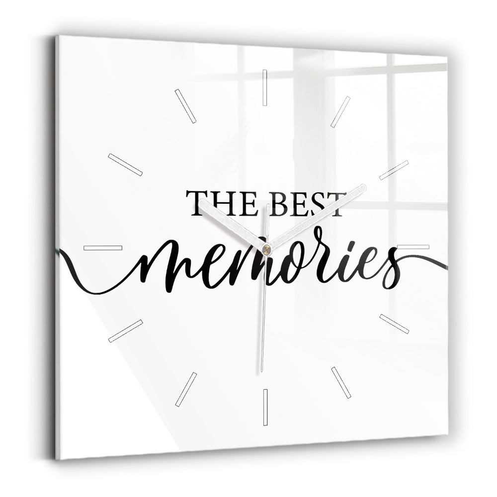 Szögletes fali üvegóra Emlékek felirat