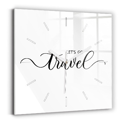 Szögletes üvegóra Utazási felirat