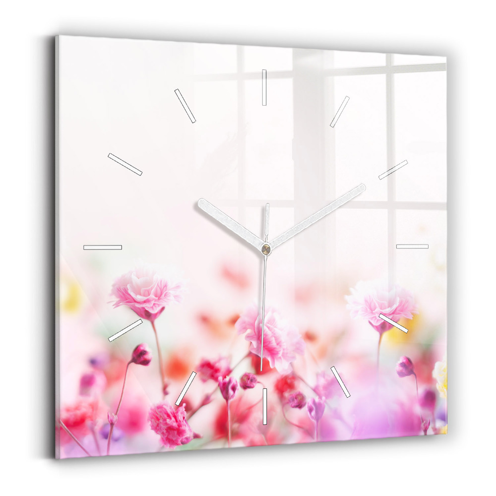 Szögletes üvegóra Virágok a réten