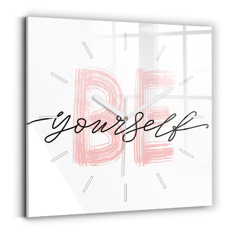 Szögletes üvegóra Légy önmagad felirat