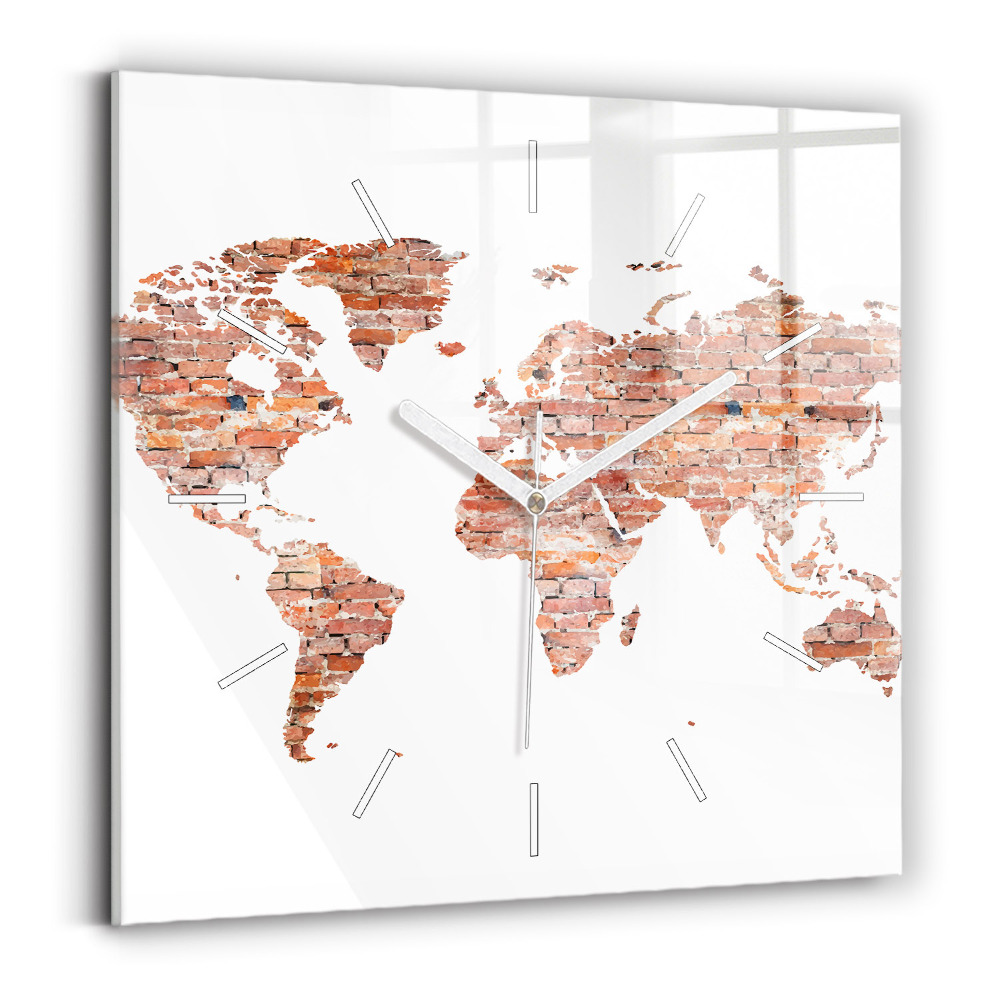 Szögletes üvegóra Régi tégla térkép