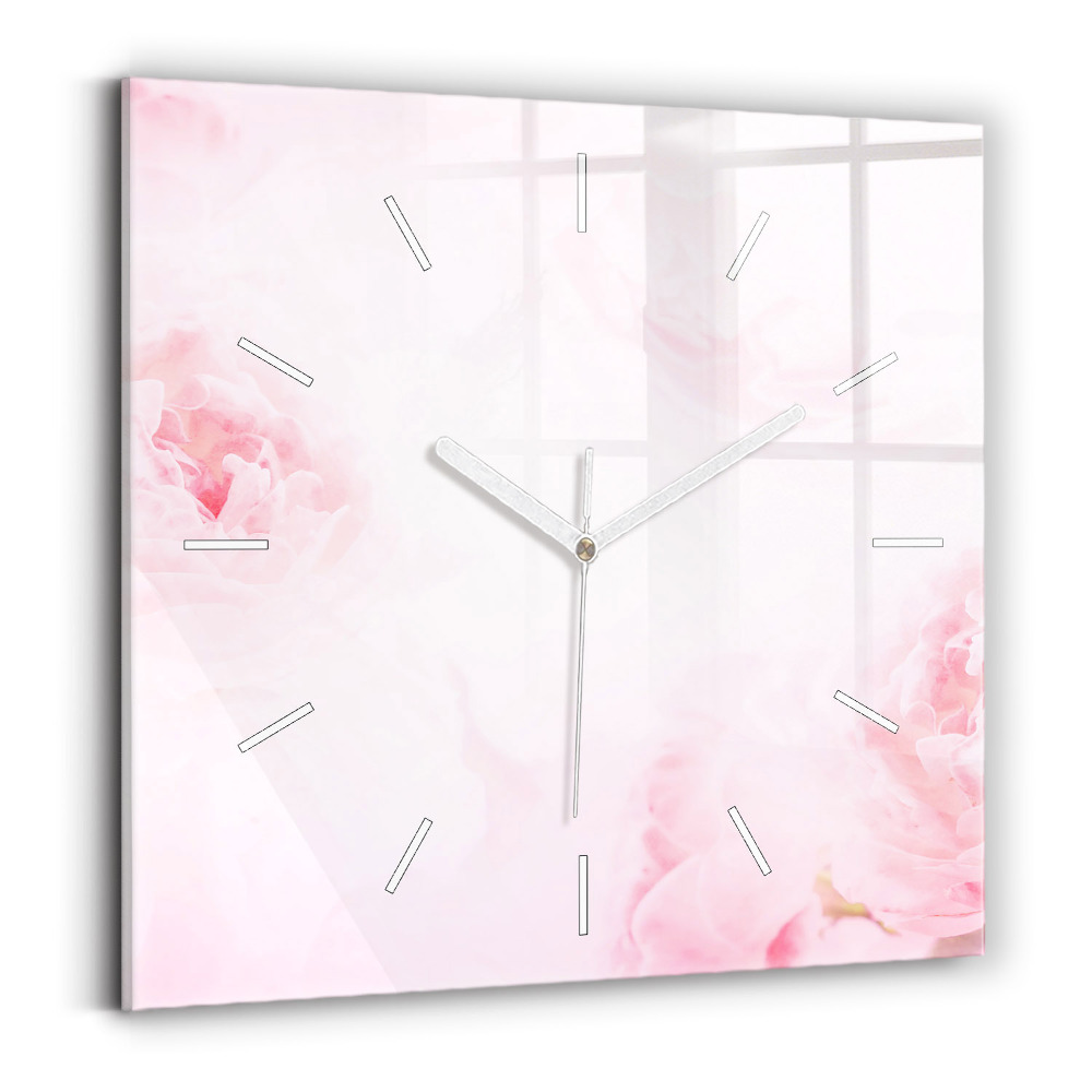 Szögletes fali üvegóra Virágzó virágok