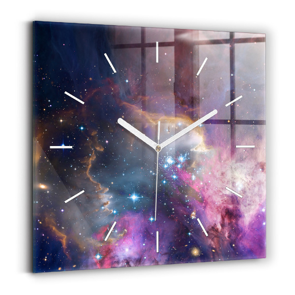 Szögletes fali üvegóra Galaxis és csillagok