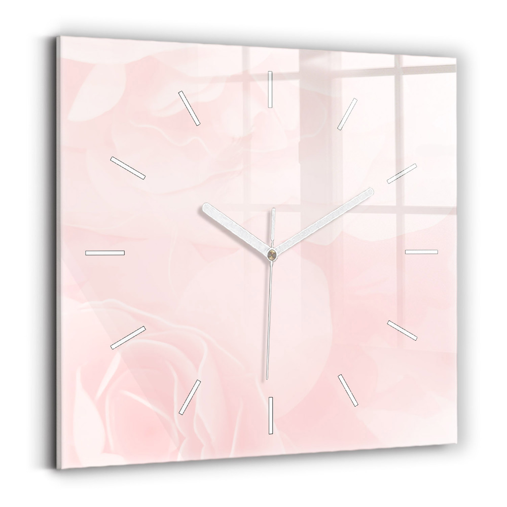 Szögletes fali üvegóra Virágzó rózsák